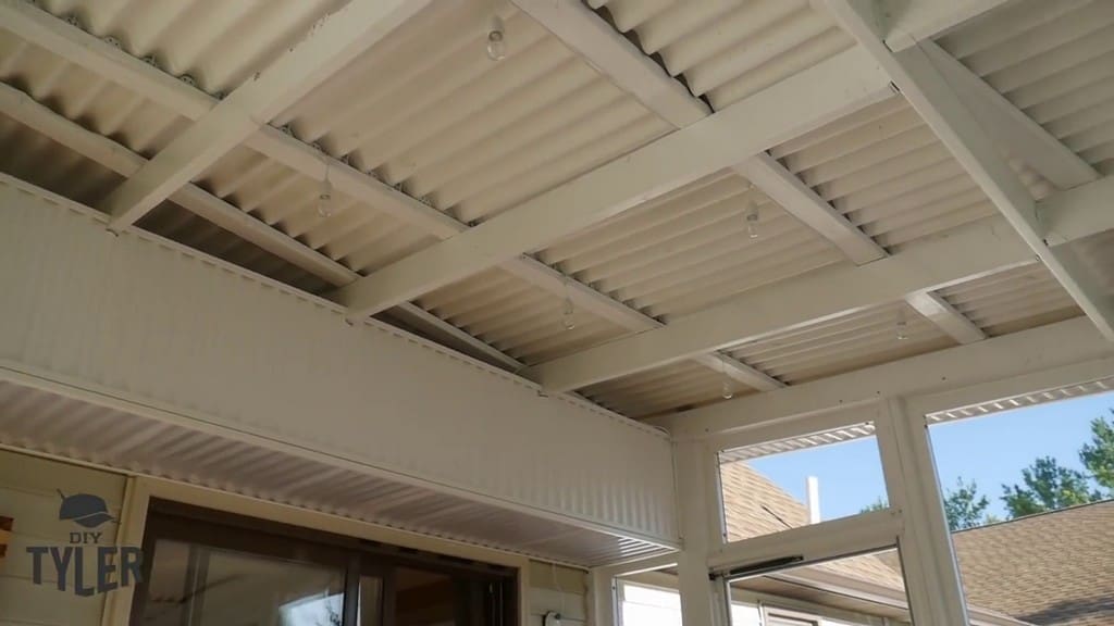 completed free standing deck roof