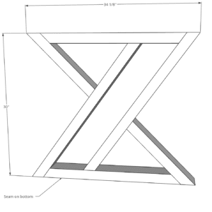 Double X-Table Legs 2"x4"
