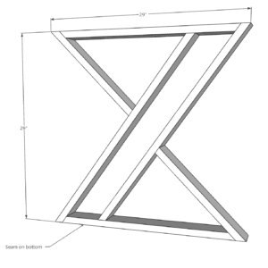 Double X-Table Legs 1"x3"