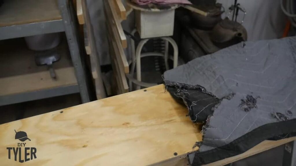 blanket on top of steam box for steam bending wood